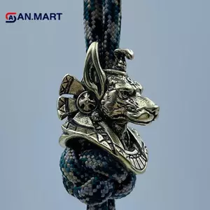 AN.MART Ai Cập Cổ Đại Thần Chết Jaal Đầu Đồng Hạt Dao DIY Paracord Dệt Dây Mặt Dây Trang Sức Phụ Kiện Ngoài Trời VN