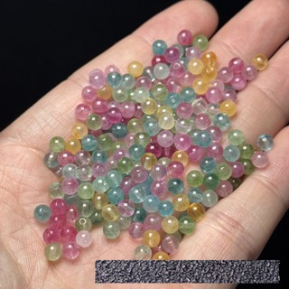 ((50 Cái) Ice Tourmaline Màu 4 Mm Ngọc Rời Hạt Kẹo Mini Hạt Tròn Nhỏ Tự Làm Vòng Tay Phụ Kiện