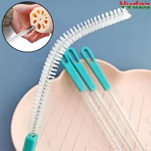 Bàn chải làm sạch ống hút VVDZA, Bàn chải làm sạch chai rơm cầm tay không gỉ, Bàn chải chà đa chức năng 360 độ làm sạch sâu