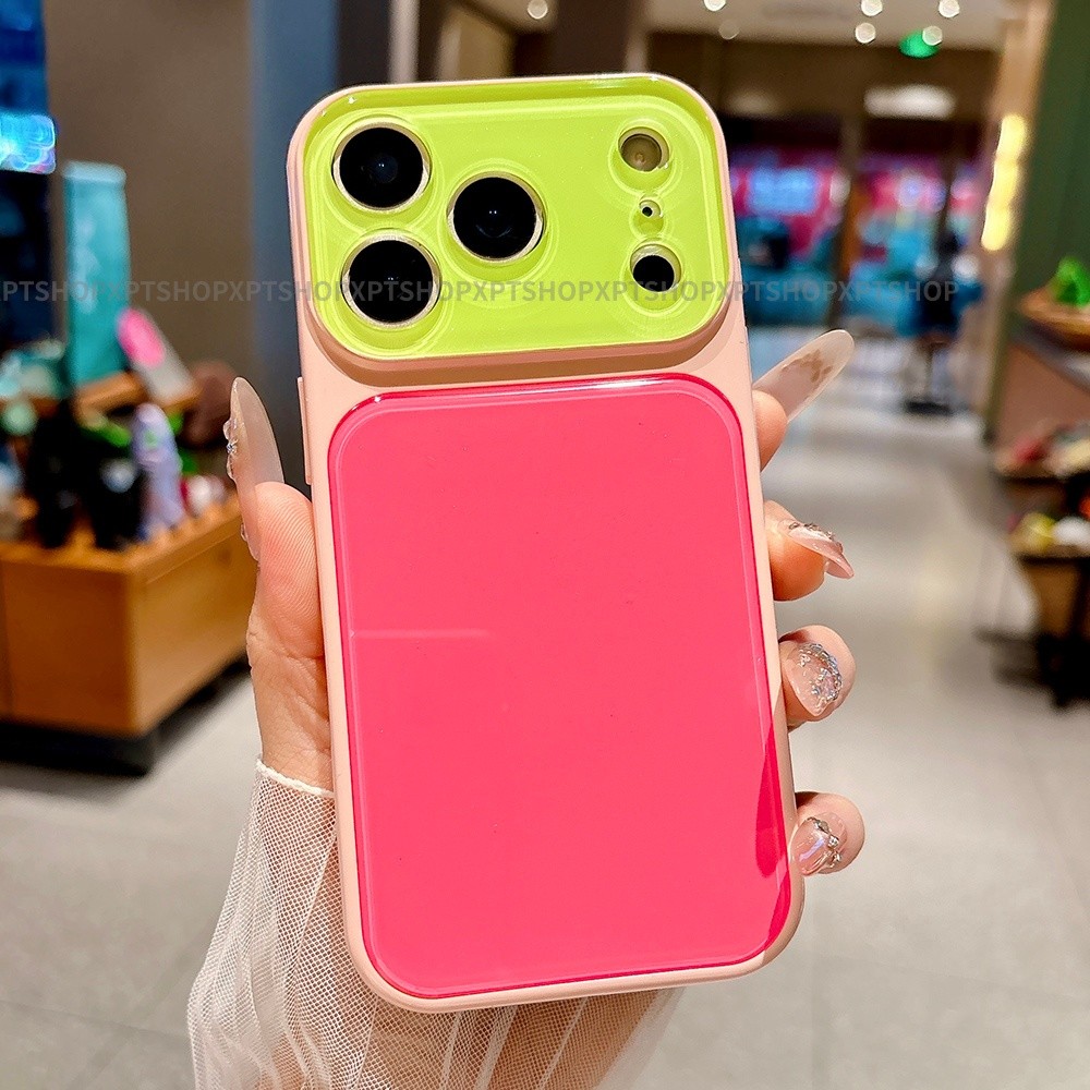 Vỏ máy ảnh chặn màu sắc đầy màu sắc Vỏ điện thoại Acrylic cho iPhone 17 Pro Max 16 15 14 Vỏ bảo vệ chống sốc
