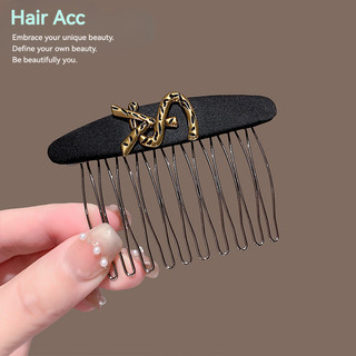 Nhật Bản Nhật Bản Hàn Quốc Phong Cách Mới Retro Kim Loại Chữ Lược Tóc Nữ Đen Gãy Tóc Tidy-up Dụng Cụ Tiện Dụng Cảm Giác Cao Cấp Chèn Lược Kẹp Tóc Phụ Kiện Tóc
