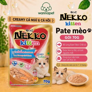 [Combo 24 Gói] Pate Nekko 70g Cho Mèo Chính Hãng Thái Lan Đủ Vị Cá Ngừ Gà Tôm - Wanna Pet
