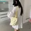 Túi đeo vai chấm bi FUHUIOT, Túi Tote vải Canvas thời trang Hàn Quốc nhẹ, Ví nách ngọt ngào thêu túi xách nữ công suất lớn