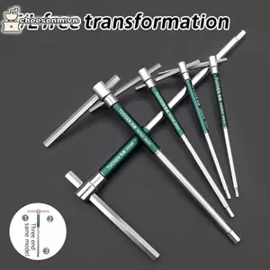 Cheenm T / L 2 / 2.5 / 3 / 4 / 5 / 6 / 8 / 10mm Tuốc nơ vít Torx Loại T Allen Cờ lê lục giác Chrome Dụng cụ cầm tay hình chữ T mở rộng Cờ lê chữ T VN