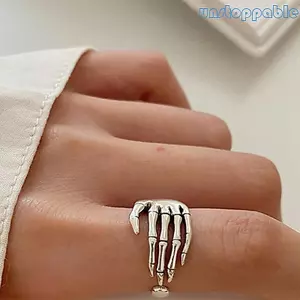 Unstop * Nhẫn hình bộ xương dành cho nam nữ Thời trang mở Nhẫn cổ điển Nhẫn đôi
