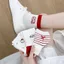 Vớ tất cổ trung trắng đỏ thêu icon Hello Kitty nơ sọc chấm bi tatvoso23