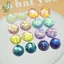Hình học hiệu ứng sóng lấp lánh Hình dạng tròn Flatba Cabochon Hạt 10 chiếc để làm đồ trang sức DIY Đồ trang trí Thiết kế độc đáo