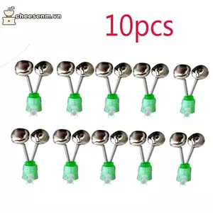 Cheenm 10 Cái / bộ Đôi Chuông Xoắn Ốc Câu Cá Cắn Báo Động Ngoài Trời Đêm Cá Chép Cần Câu Đầu Kẹp Dụng Cụ Phụ Kiện VN