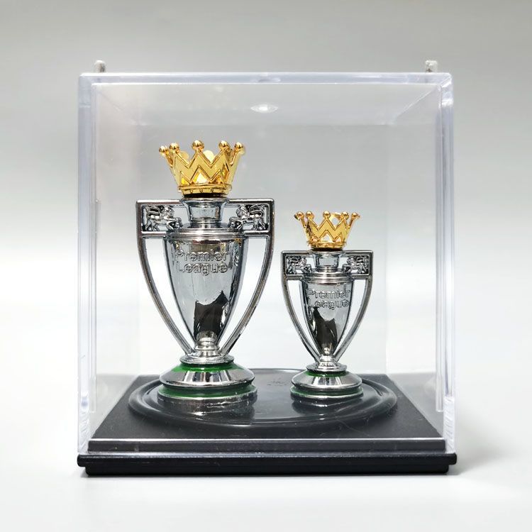Premier Cup Bóng Đá Vàng Khởi Động Cúp Hộp Hiển Thị Quạt Bóng Đá Sinh Nhật Máy Tính Để Bàn Đội Bóng Đá Câu Lạc Bộ Logo Ký Bàn Trang Trí