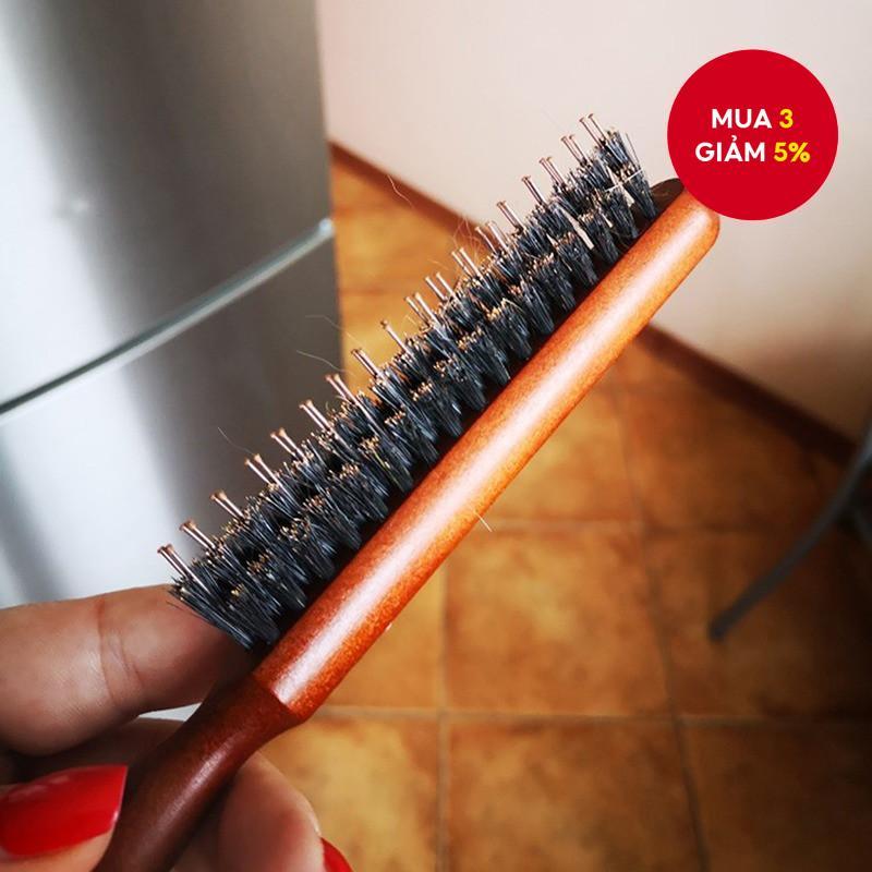 Bàn chải & lược tạo kiểu tóc Boar Bristle – Đuôi chuột tháo rời 3 hàng, Dụng cụ làm tóc hợp thời trang cho ngày lễ & sinh nhật