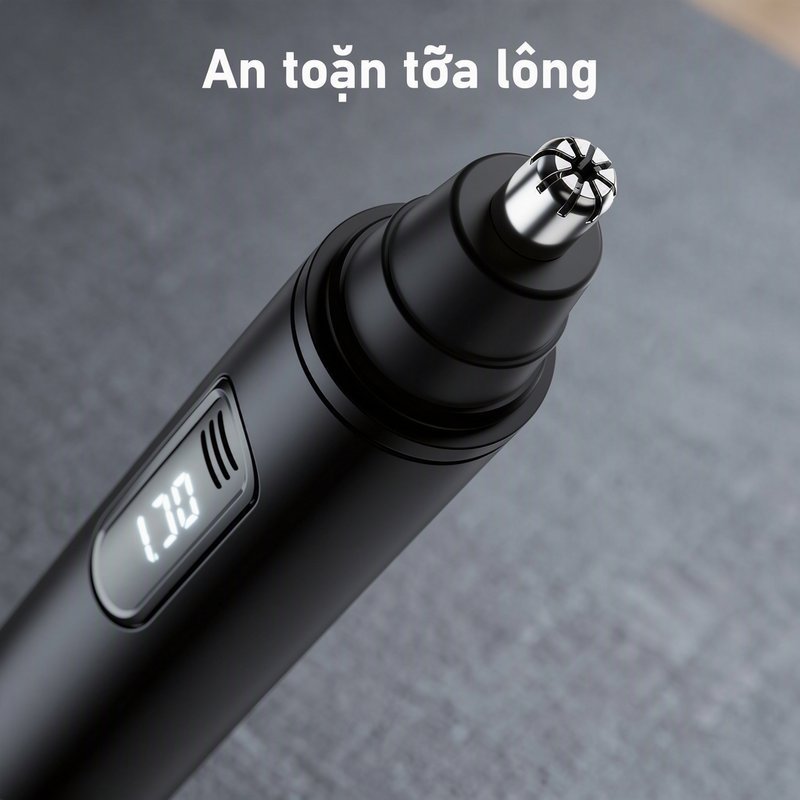 máy tỉa lông mũi điện màn hình led sạc type c lưỡi kép an toàn chống nước vệ sinh dễ