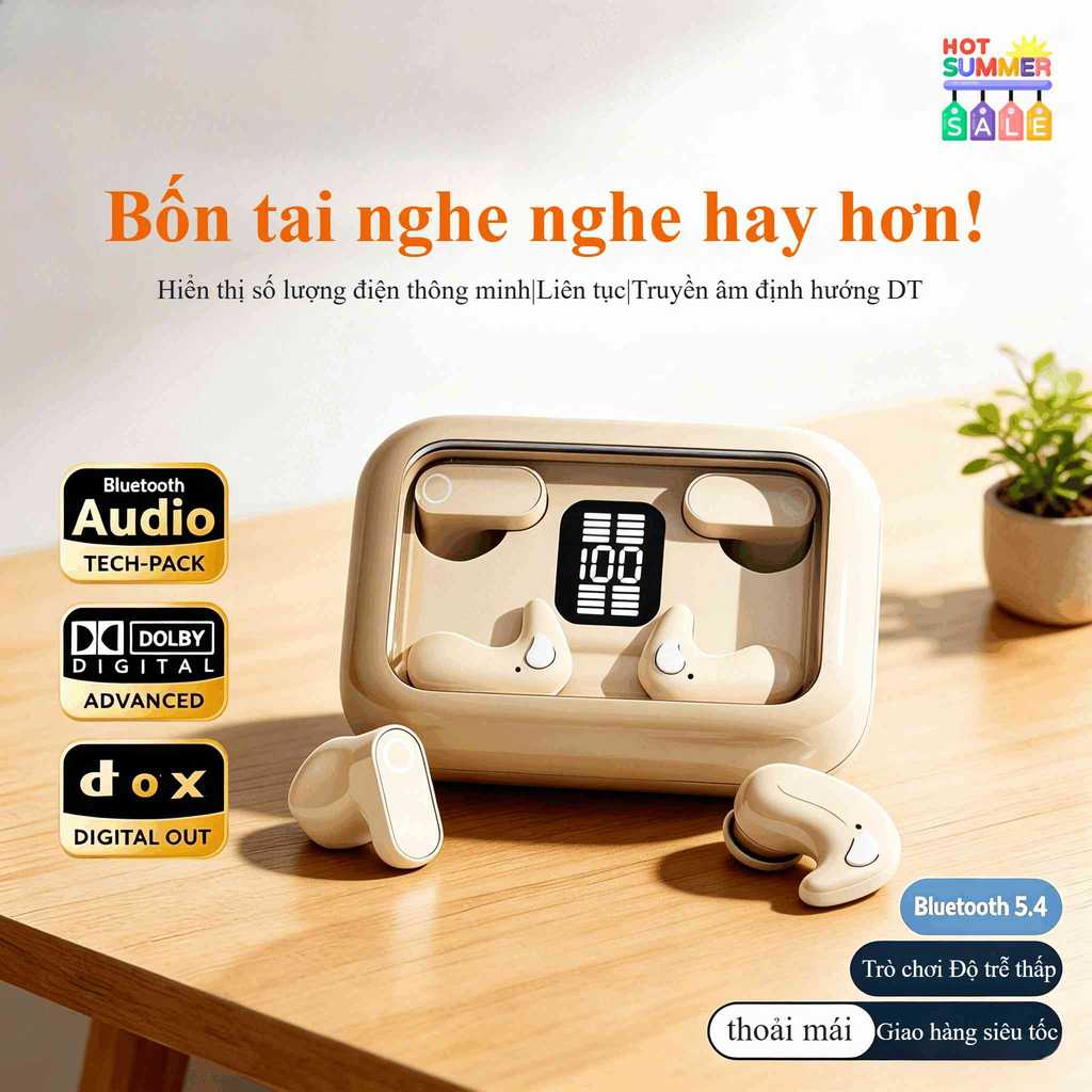 Tai nghe không dây mới khử tiếng ồn pin dài âm thanh nổi sử dụng cho màn hình LED cảm ứng iOS Android