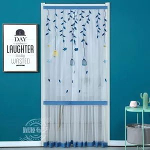 Rèm cửa thanh kính thiên văn Phòng ngủ không đục lỗ Gia đình Gạc hai lớp Trang trí ren mùa hè Chống muỗi Lối vào vách ngăn rèm treo rèm