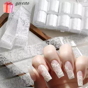 Lá Móng Tay GAVESTO, Thiết Kế Ren Da Báo Dán Móng Tay, Hiệu Ứng Kim Sa Lấp Lánh Chuyên Nghiệp Họa Tiết Sọc Đen Trang Trí Móng Tay Trang Trí Móng Tay