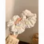 Màu Xanh Chấm Bi Scrunchy Tóc Nữ Cao Cấp Cảm Thấy Lười Phong Cách Buộc Tóc Thấp Đuôi Ngựa Phụ Kiện Tóc Đơn Giản Băng Đô