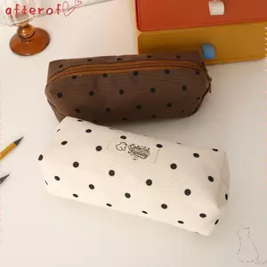 Túi đựng bút AFTEROF, Túi đựng văn phòng phẩm thiết kế chấm bi đa chức năng, Dụng cụ sắp xếp văn phòng phẩm dung tích lớn di động Học sinh
