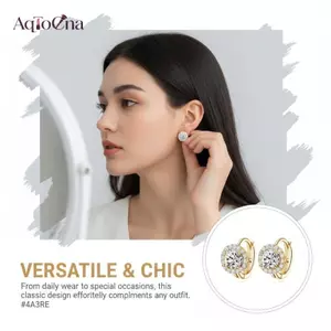 AqToCna Tròn Cubic Nữ Vòng Bông Tai Dainty Nhẹ Mạ Vàng Trang Sức Cho Ngày Của Mẹ Và Hàng Ngày Nhìn AqToCna