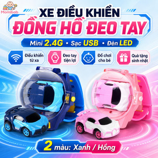 Xe điều khiển từ xa dạng đồng hồ đeo tay – Mini 2.4G, sạc USB, đèn LED – Điều khiển ngay trên tay – Quà sinh nhật