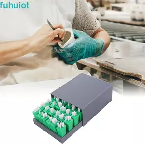 FUHUIOT Gốm Giấy Tem, Chữ thường Chữ cái Thủ công Dụng cụ thủ công Bảng chữ cái Bộ tem đất sét, Đồ dùng thủ công Đất sét Polymer xanh Nhựa Gốm DIY Khuôn thủ công DIY