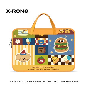 🔥túi đựng laptop nữ túi đựng máy tính xách tay Túi xách đựng laptop Xiangrong Nâng Cấp Hoạt Hình Mỹ Burger Laptop Túi Thích Hợp Cho 15.613.3 Nữ 14 Liner pro Vỏ Bảo Vệ Máy Tính Bảng 11