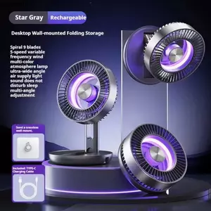 Điều hòa không khí Turbos tốc độ cao LACYESUK, điều hòa di động kích thước nhỏ gọn có thể gập lại, kích thước di động gắn tường mới Lưu thông không khí Quạt không khí tươi Văn phòng tại nhà
