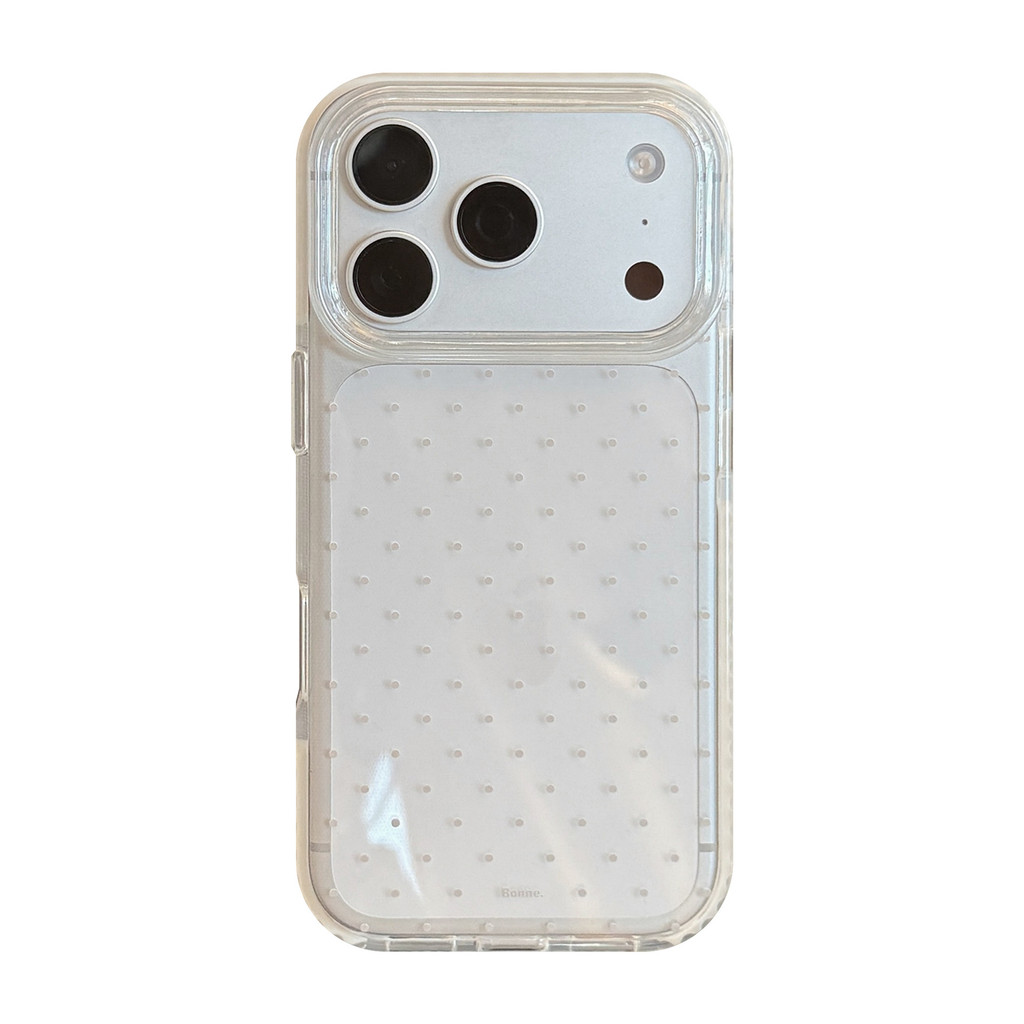 Thiết kế chấm bi màu trơn phong cách ins phù hợp cho iPhone 17 Pro Max với vỏ bảo vệ màn hình 16, 15, 14, 13, 12 và 11 0SAB
