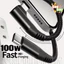 Cáp USB C sang USB C 100W - Cáp dữ liệu 90 độ - Hỗ trợ truyền dữ liệu - Dây dữ liệu TypeC kép sạc nhanh - Dành cho điện thoại I-Phone Sam-sung / Giao hàng miễn phí