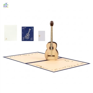 Thẻ bật lên đàn Guitar 3D Quà tặng sinh nhật sáng tạo cho những người yêu âm nhạc