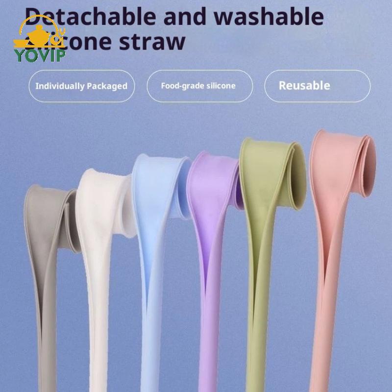 YOVIP Ống Hút Silicone Có Thể Tháo Rời, Mềm, Dễ Vệ Sinh, Dùng Lặp Lại, Phù Hợp Nhà Bếp VN