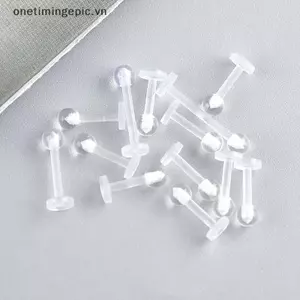 VFZ 10 Chiếc Acrylic Trong Suốt Môi Stud Xuyên Vòng Sụn Tai Thanh Tragus OTE