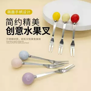 Bóng Trái Cây Nĩa Hoạt Hình Thép Không Gỉ Nĩa Nhỏ Hộ Gia Đình Phương Tây Thực Phẩm Ăn Nhẹ Bánh Trung Thu Nĩa Hai Răng Bán Chạy26061113