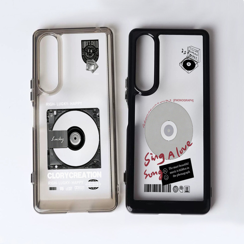 Dành Cho Sony Xperia 1 V VI VII VIII Xperia 5 V Xperia 10 V VI VII "Vintage Record" Vỏ Điện Thoại Cứng Trong Suốt / Vỏ Sony Chống Sốc
