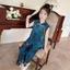 ✿ Trẻ em Trung Quốc Hanfu Trang phục truyền thống cho trẻ em Bộ quần ống rộng không tay in hoa cho bé gái
