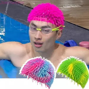 JUNYUE88US Mũ Bơi Ngộ nghĩnh, Thiết Kế Tóc Dài Hình Urchin Biển Mũ Bơi Bóng Nhọn, Độ Đàn Hồi Cao Giữ Tóc Khô Thoải Mái Phù Hợp Với Mũ Urchin Biển Phụ Kiện Bơi