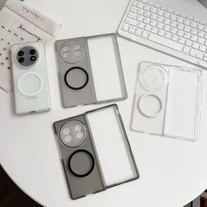 Ốp từ tính trong suốt cho Vivo X Fold 5 Vỏ mỏng mờ PC trong suốt cứng chống vân tay Ốp điện thoại