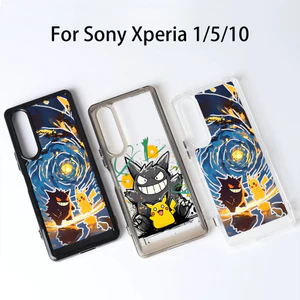 Ốp Điện Thoại Trong Suốt Cứng "Pikachu Gengar" Cho Sony Xperia 1 V VI VII VIII Xperia 5 V Xperia 10 V VI VII / Vỏ Sony Chống Sốc