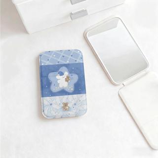 Gương gấp họa tiết sao xanh phong cách huyền ảo nhẹ gọn tiện dụng văn phòng nhà cửa