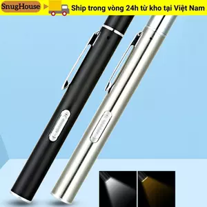 SNUGHOUSE Y Tế Tiện Dụng Bút Ánh Sáng Di Động Kép Nguồn Sáng Thép Không Gỉ Kẹp Đèn Pin LED