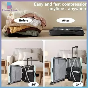 < beartwo > Túi hút chân không hành lý chuyên nghiệp, Túi hút chân không có thể tái sử dụng, Tiết kiệm 60% không gian, Túi kín chân không du lịch mới