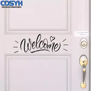 <cosyh>Door Decal Wall Stickers Welcome DIY Application Front Door Decor 2022