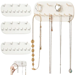 Mới Treo Tường Không Khoan Trang Sức Móc Bảo Quản Đục Lỗ Vòng Cổ Giá Đỡ Hộ Gia Đình Không Dấu Vết Dính Móc