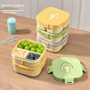 TRTR Hộp Cơm Trưa Bằng Nhựa Di Động Có Ngăn Lò Vi Sóng An Toàn Salad Trái Cây Hộp cơm Trẻ Em Học Sinh Chống Rò Rỉ Hộp Bento VN