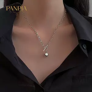PNPIA- Dây Xích Cuba Nelace Nữ Thời Trang Mới Chuyển Đổi Khóa Thép Không Gỉ Dây Xích Nelace Cho Nữ Món Quà Trang Sức