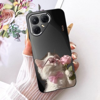Vỏ Dễ Thương Cho Tecno Pova 7 4G LJ6 / Pova 7 5G LJ7 Ốp Lưng Hoạt Hình Mèo Lucky Pony Mềm Màu Đen TPU Vỏ Bảo Vệ Silicon Vỏ Điện Thoại