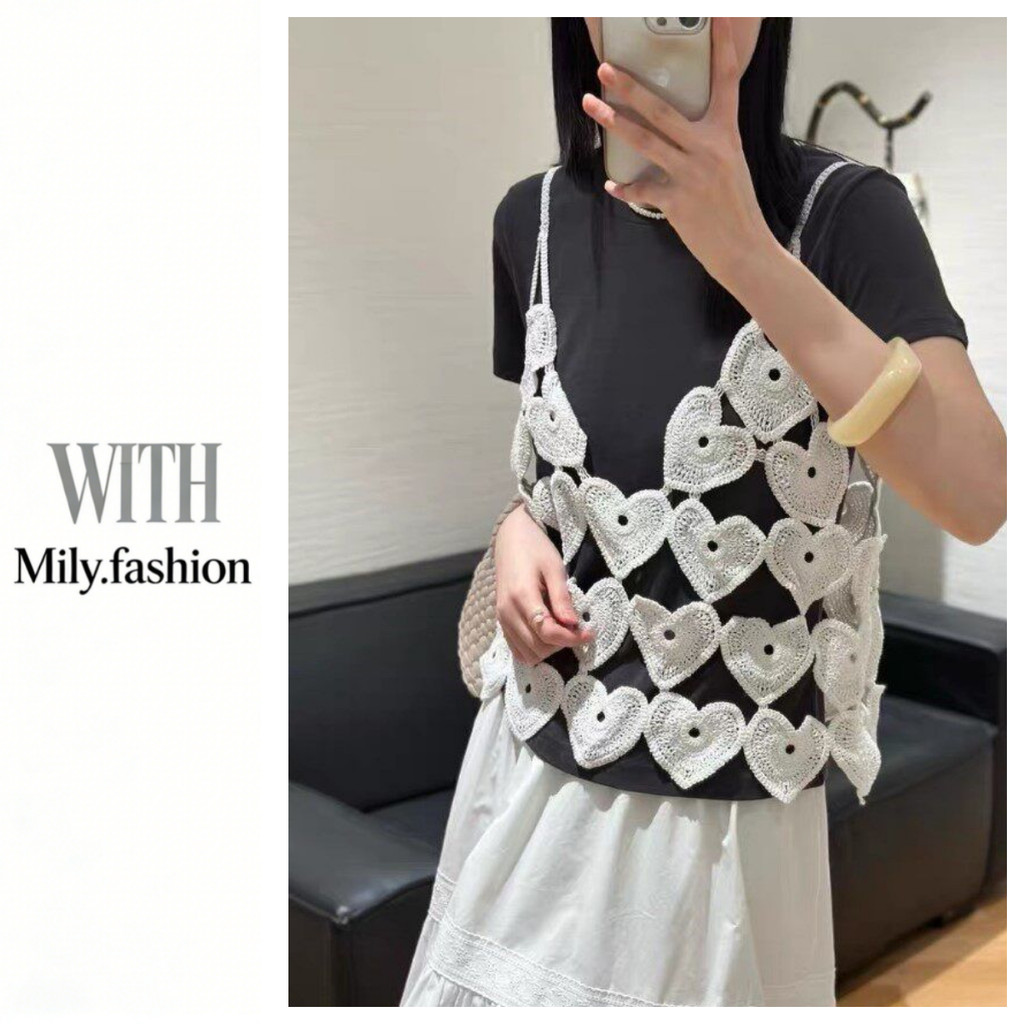 Milyfashion Heart Hollow Layers Sling Slimer Look Cover Bụng Size Lớn Top B73W