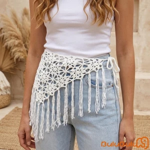 Thắt Lưng Thắt Lưng Nữ Thắt Lưng Bohemian Móc Hông Khăn Sheer Quấn Che Lưng Rave Thắt Lưng