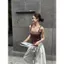 Milyfashion Pure Desire Retro Không Tay Sling Mùa Hè Phong Cách Mới Slim-fit Slimmer Nhìn Nhỏ Ngắn Top ZWLI