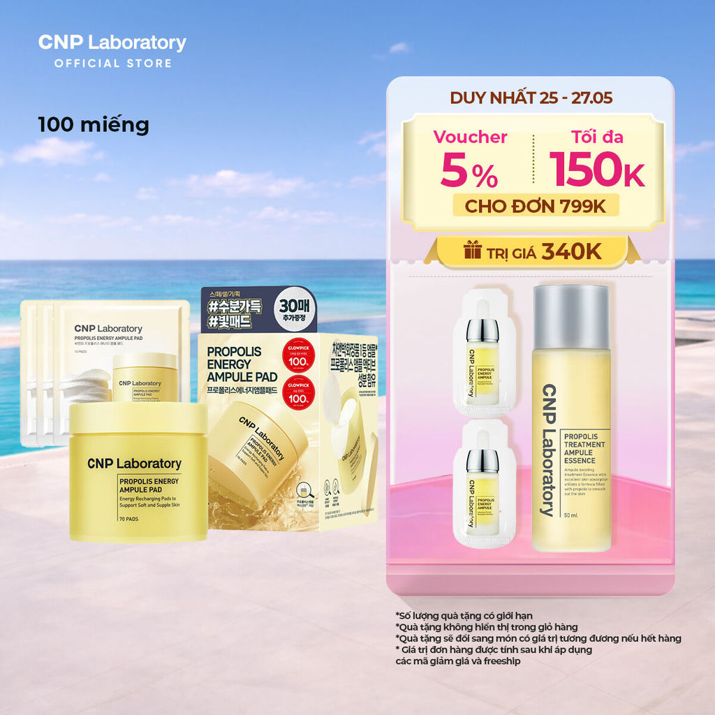 [CNP Laboratory Official] Set Bông dưỡng da keo ong phục hồi căng bóng ...