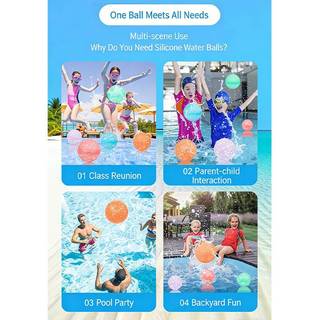 [SpringSAutumnW1] Quả bóng nước silicon mềm có thể tái sử dụng Bể bơi Bãi biển Trò chơi bắn tung tóe Không từ tính cho trẻ em Đồ chơi mùa hè Boutique
