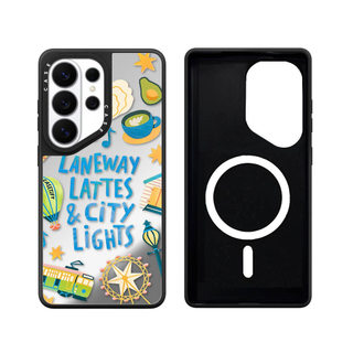 Từ Hoa Trà Chiều Trà Bơ Gương Cứng Phone Case Dành Cho Samsung Galaxy S26 25 24 23 UItra S26 25 24 23 Plus Vỏ Bảo Vệ Chống Sốc